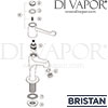 Bristan Lever High Neck Pillar Taps with 6 Inch Levers Spare